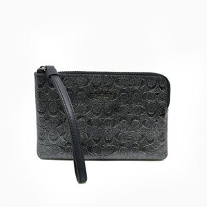 COACH Signature Embossed Patent Leather Wristlet